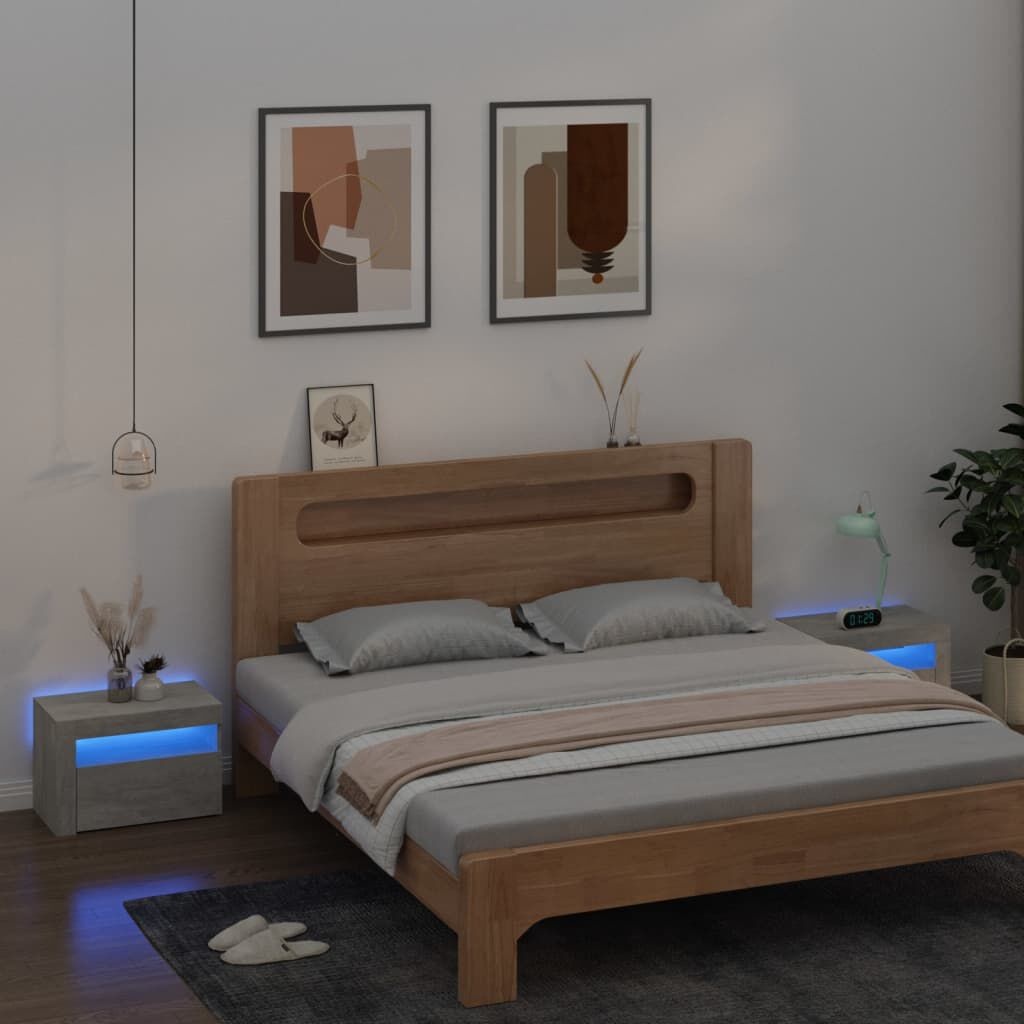vidaXL Nachtkastjes 2 st met LED - 34% KORTING