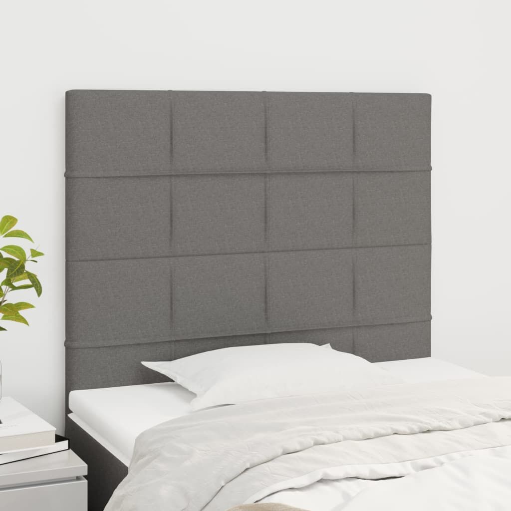 vidaXL Hoofdborden 2 st 80x5x78/88 cm stof donkergrijs