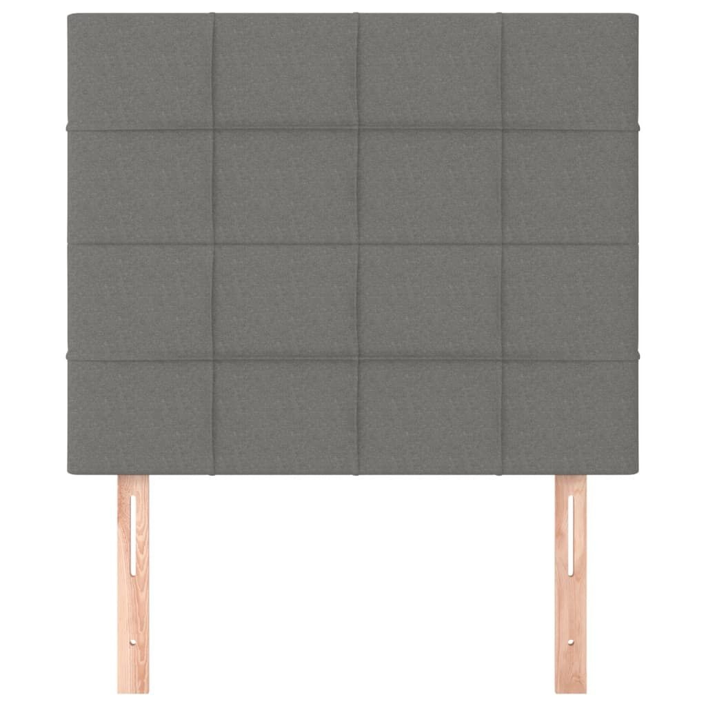 vidaXL Hoofdborden 2 st 80x5x78/88 cm stof donkergrijs
