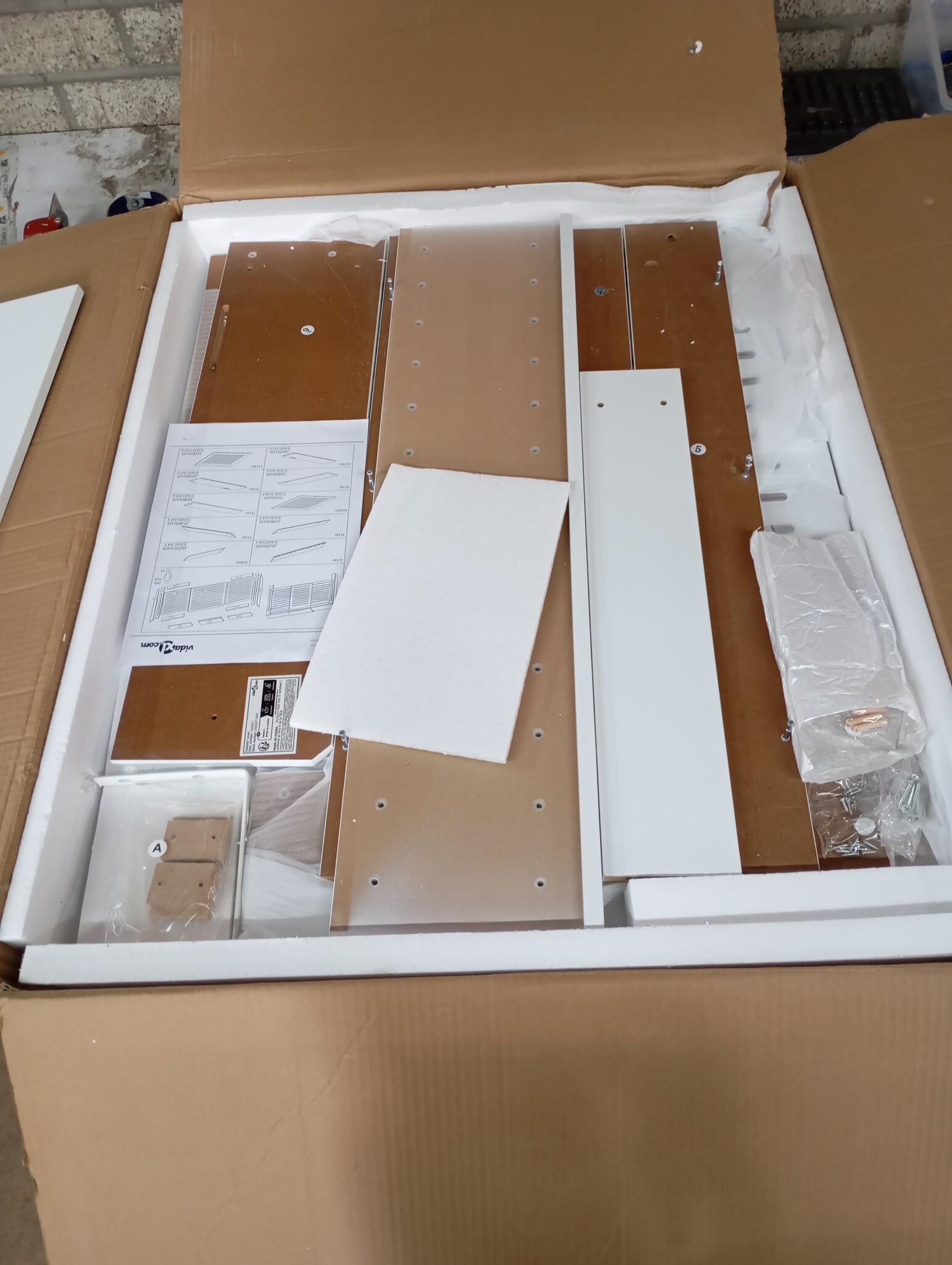 vidaXL Radiatorombouw 205 cm MDF wit