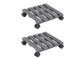 vidaXL Plantentrolley Grijs (2 stuks) - 57% Korting!