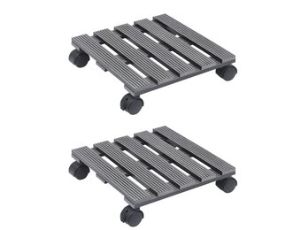 vidaXL Plantentrolley Grijs (2 stuks) - 57% Korting!