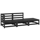 vidaXL Loungeset Grenenhout Zwart - 3-delig - 34% Korting