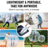 VEVOR Opblaasbare Bumper Ball Set - 1-Pack, 1.2M, 0.8mm Dik PVC Zorb Ballen voor Volwassenen en Tieners