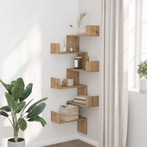 vidaXL Hoekwandschap 45x45x147 cm bewerkt hout artisanaal eikenkleurig