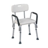 Teqler ® T-135303 douchestoel, badkruk, hoogte verstelbaar 38-45 cm, wit/grijs