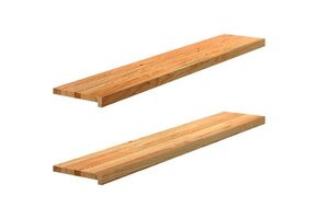 2x Massief Eikenhouten Vensterbanken Lichtbruin - 35% Korting