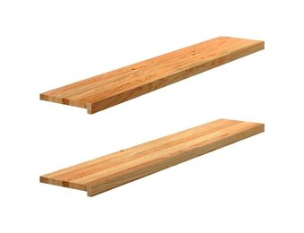 vidaXL Vensterbanken 2 st 140x30x2 cm massief eikenhout lichtbruin