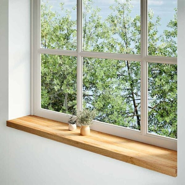 vidaXL Vensterbanken 2 st 140x30x2 cm massief eikenhout lichtbruin