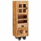 vidaXL Highboard met lade Bruin 40 x 30 x 120,5 cm massief mangohout