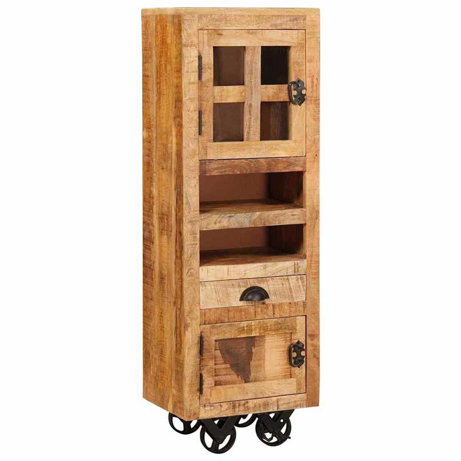 vidaXL Highboard met lade Bruin 40 x 30 x 120,5 cm massief mangohout