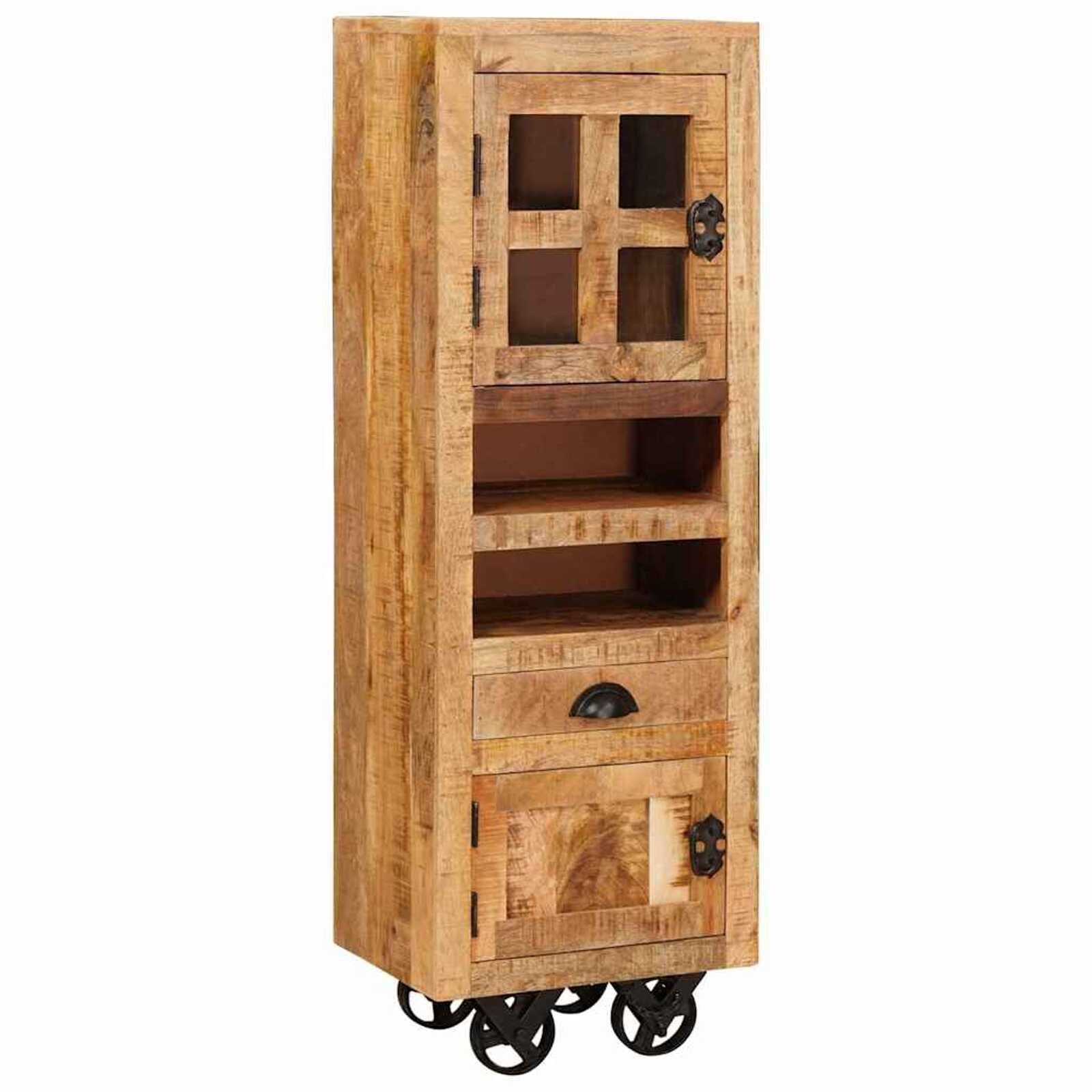 vidaXL Highboard met lade Bruin 40 x 30 x 120,5 cm massief mangohout