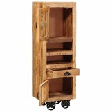 vidaXL Highboard met lade Bruin 40 x 30 x 120,5 cm massief mangohout
