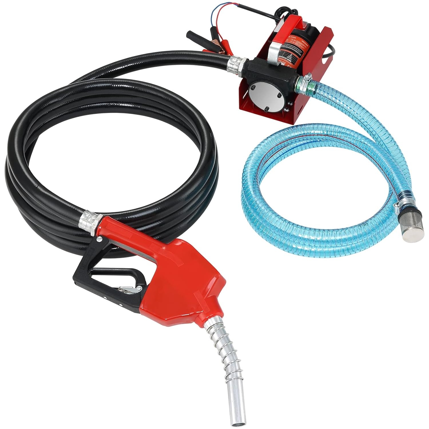 VEVOR Dieselpomp, 1/4 pk, stookoliepomp DC 12 V, brandstoftransportpomp, 8 m opvoerhoogte, 3 m zuighoogte, zelfaanzuigend, automatisch spuitpistool, 4 m uitlaatslang, geschikt voor diesel, kerosine