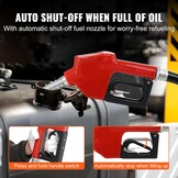VEVOR Dieselpomp, 1/4 pk, stookoliepomp DC 12 V, brandstoftransportpomp, 8 m opvoerhoogte, 3 m zuighoogte, zelfaanzuigend, automatisch spuitpistool, 4 m uitlaatslang, geschikt voor diesel, kerosine