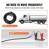 VEVOR Dieselpomp, 1/4 pk, stookoliepomp DC 12 V, brandstoftransportpomp, 8 m opvoerhoogte, 3 m zuighoogte, zelfaanzuigend, automatisch spuitpistool, 4 m uitlaatslang, geschikt voor diesel, kerosine