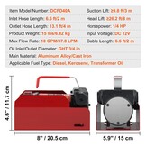 VEVOR Dieselpomp, 1/4 pk, stookoliepomp DC 12 V, brandstoftransportpomp, 8 m opvoerhoogte, 3 m zuighoogte, zelfaanzuigend, automatisch spuitpistool, 4 m uitlaatslang, geschikt voor diesel, kerosine