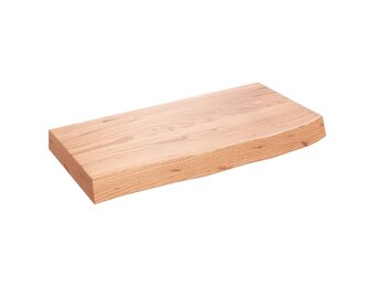vidaXL Wastafelblad 60x30x(2-6) cm behandeld massief hout lichtbruin