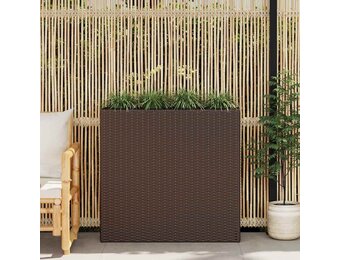 vidaXL Plantenbak verhoogd met 4 potten poly rattan bruin