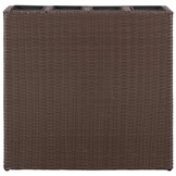 vidaXL Plantenbak verhoogd met 4 potten poly rattan bruin