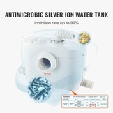 VEVOR Hefsysteem, 700 W, 9600 l/h debiet, 10 m pomphoogte, hakmolen-afvalwaterpomp met 3 waterinlaten voor toilet, kelder, keuken, wastafel, badkuip, afvalwaterafvoer, spoelmachine