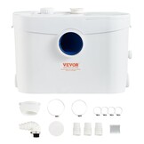VEVOR Hefsysteem, 700 W, 9600 l/h debiet, 10 m pomphoogte, hakmolen-afvalwaterpomp met 3 waterinlaten voor toilet, kelder, keuken, wastafel, badkuip, afvalwaterafvoer, spoelmachine