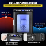 Happybuy Scientific Lab Incubator, 25 liter, koelen en verwarmen, 5-60 °C, 12 V/110 V, werkt voor kleine reptielen, zwart