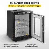 Happybuy Scientific Lab Incubator, 25 liter, koelen en verwarmen, 5-60 °C, 12 V/110 V, werkt voor kleine reptielen, zwart