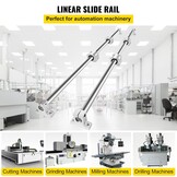 VEVOR Lineaire geleiderailset, SFC20 1000 mm, 2 x SFC20 geleiderails 39,4 inch/1000 mm, 4 x SC20 glijblokken, 4 x railhouders, lineaire rails en machinelagerset