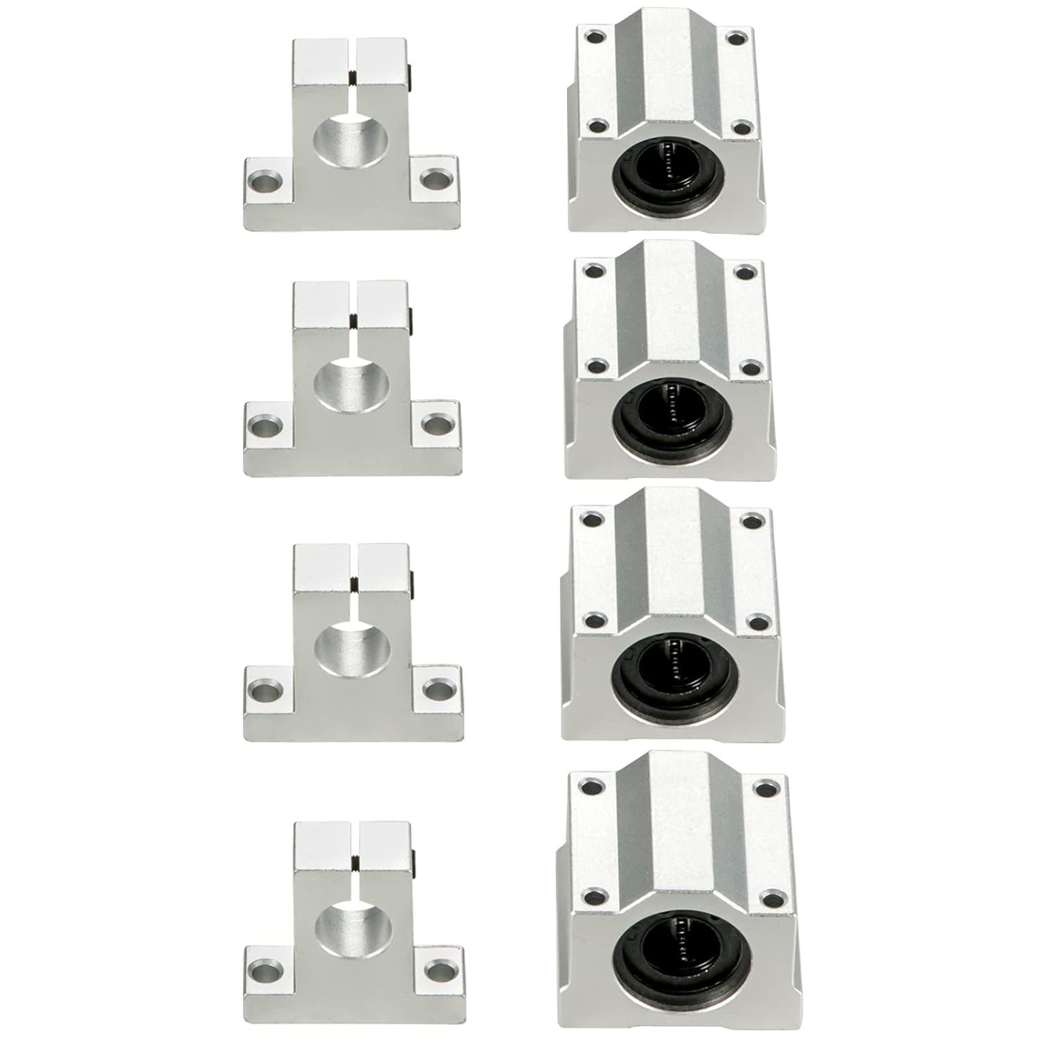 VEVOR Lineaire geleiderailset, SFC20 1000 mm, 2 x SFC20 geleiderails 39,4 inch/1000 mm, 4 x SC20 glijblokken, 4 x railhouders, lineaire rails en machinelagerset