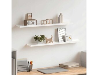 vidaXL Fotoplanken 2 st 80x9x3 cm MDF wit