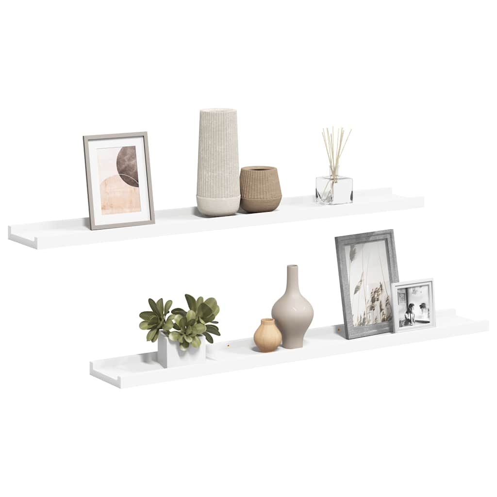 vidaXL Fotoplanken 2 st 80x9x3 cm MDF wit