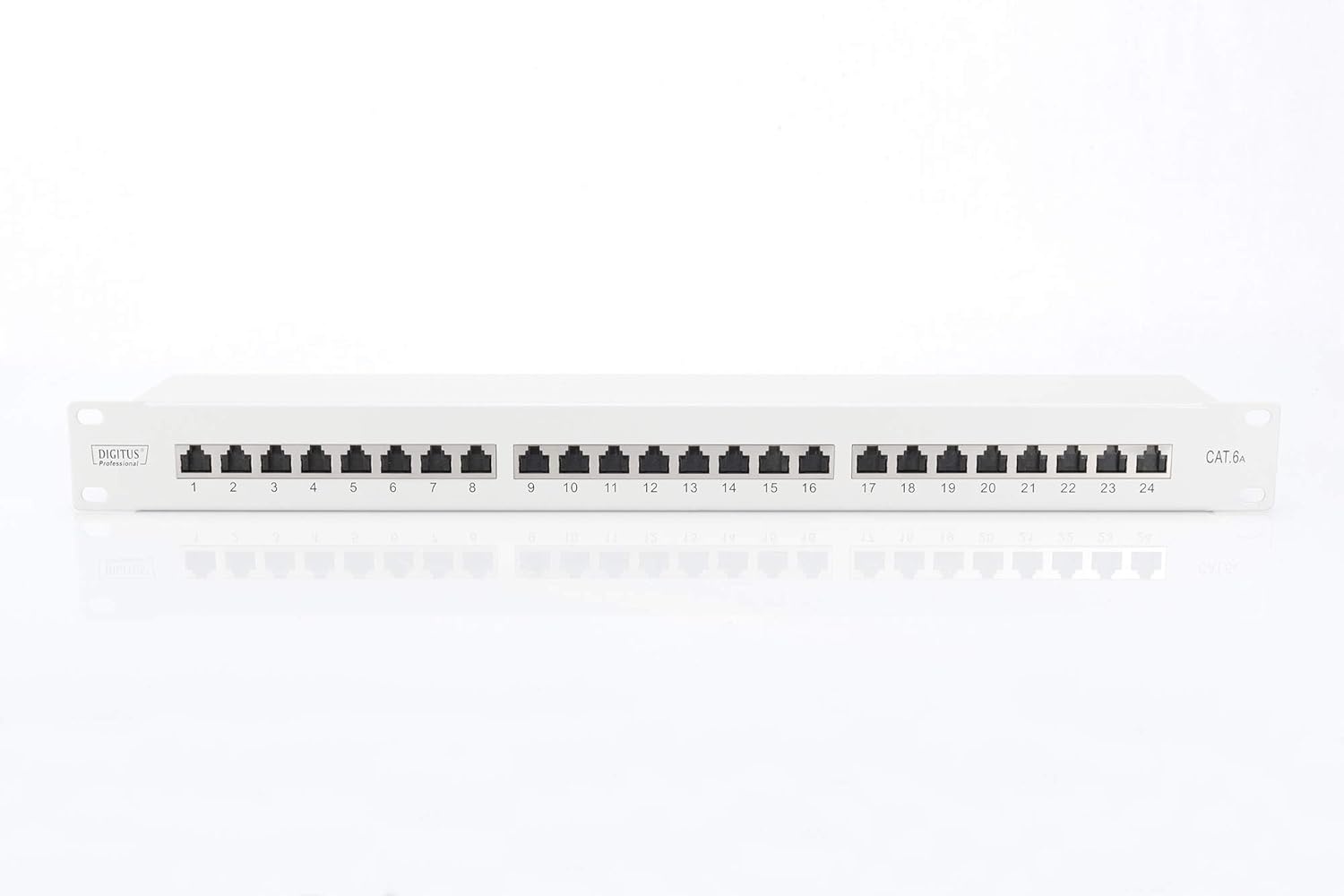DIGITUS patchpaneel - 19 inch - Cat-6A - 24-poorts RJ45 - afgeschermd - LSA patchveld - rackmontage 1U - zwart