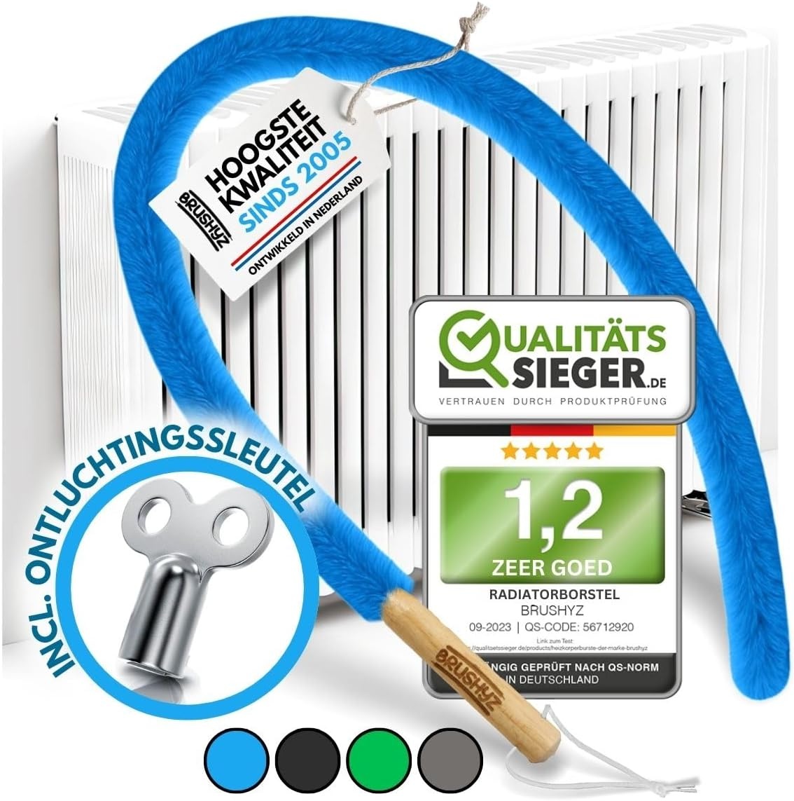 Radiatorborstel Lang 115cm Blauw - 37% Korting