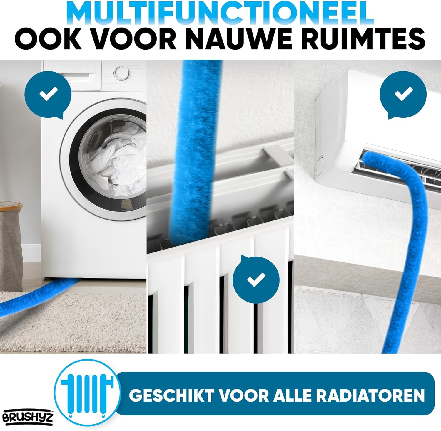 Radiatorborstel Lang 115cm Blauw - 37% Korting