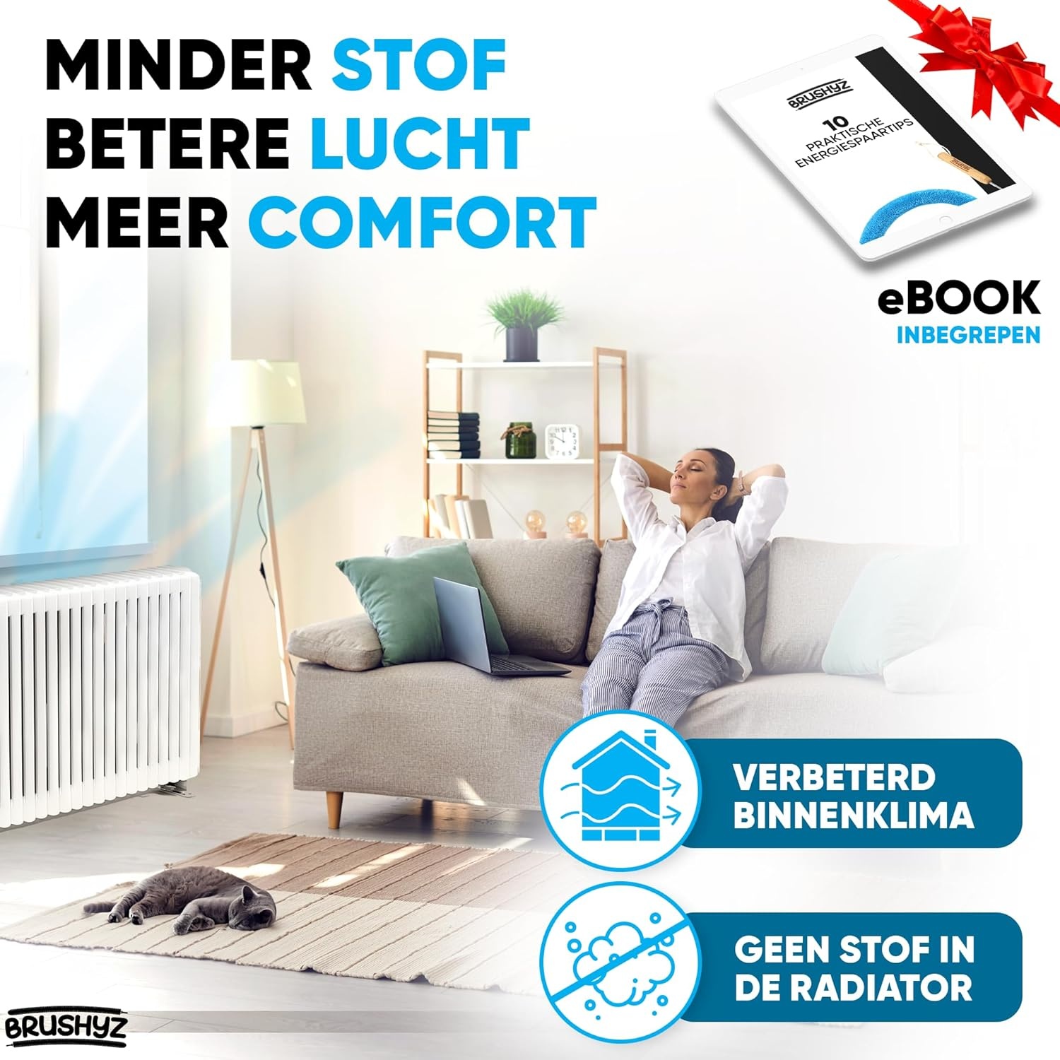 Radiatorborstel Lang 115cm Blauw - 37% Korting