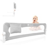 LIONELO Eva Bedhekje 150 x 42 cm – Veilig Bedhek met StandSafe Blokkade, Secure Belt Riemen – 180° Opvouwbaar – Duurzaam Aluminium Frame – Voor Baby, Peuters en Kinderen – Gemakkelijk te Monteren