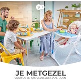 Kinderkraft hoge kinderstoel YUMMY, babystoel, ergonomisch, comfortabel, verstelbare rugleuning, opvouwbaar, met verstelbare hoogte, voetensteun, verwijderbaar dubbel eetblad, grijs