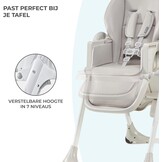 Kinderkraft hoge kinderstoel YUMMY, babystoel, ergonomisch, comfortabel, verstelbare rugleuning, opvouwbaar, met verstelbare hoogte, voetensteun, verwijderbaar dubbel eetblad, grijs