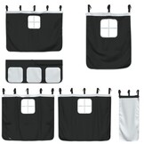vidaXL Kinderhoogslaper Gordijnen Polyester Wit/Zwart 65% Korting