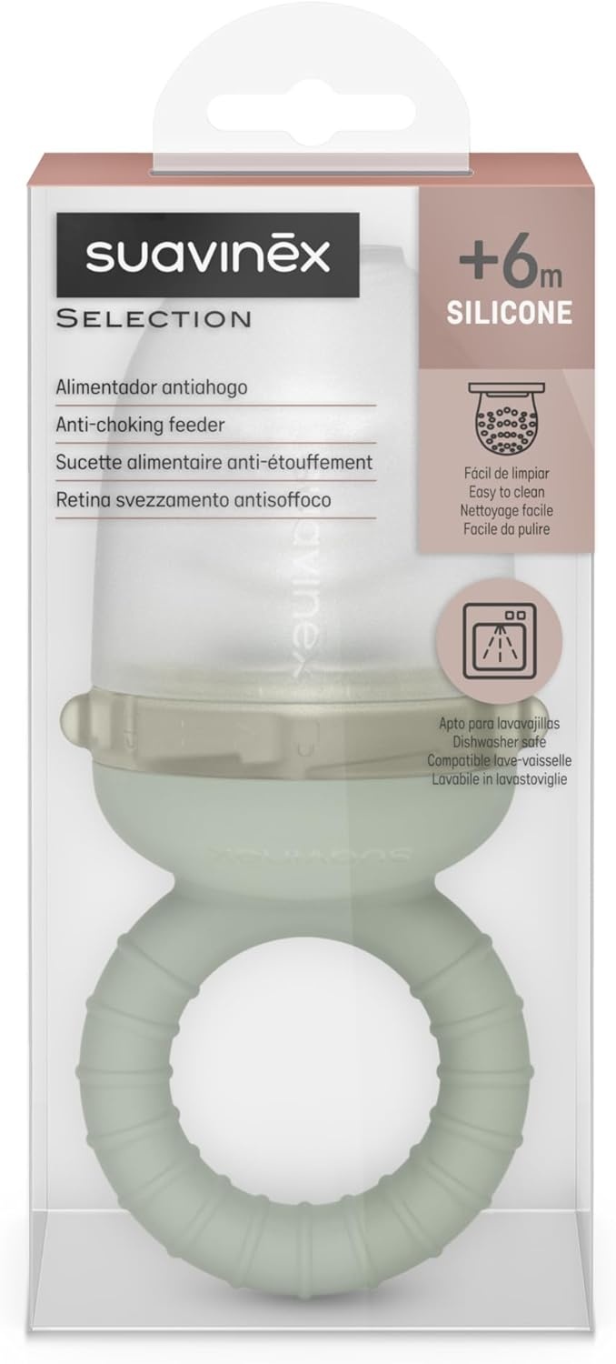 Suavinex Baby Bijtring met Anti-Verstikking Silicone, Groen, +6 Maanden