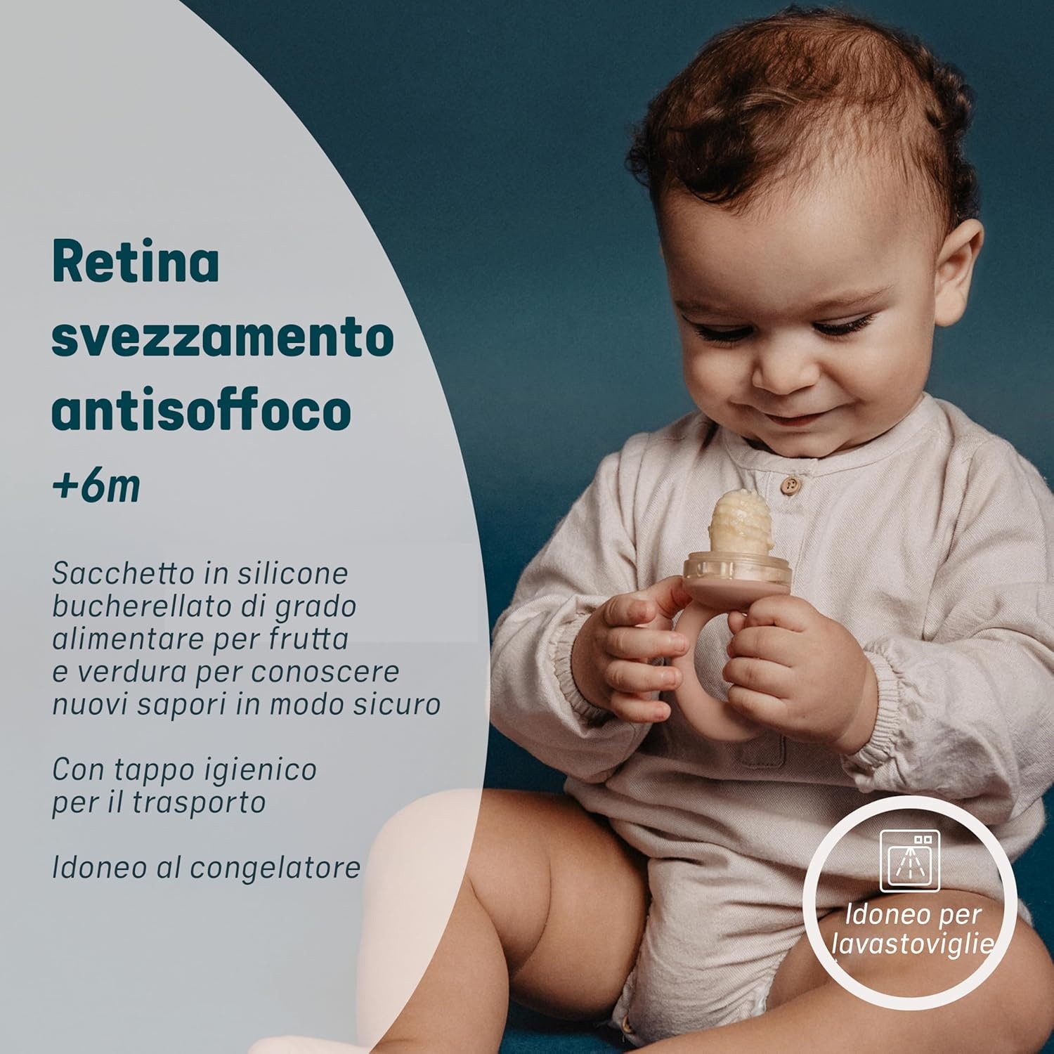 Suavinex Baby Bijtring met Anti-Verstikking Silicone, Groen, +6 Maanden
