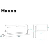 LIONELO Hanna Bedhekje 150 x 66 cm – Hoog Veilig Bedhek met StandSafe Vergrendeling, Secure Riemen – 180° Opvouwbaar – Duurzaam Aluminium Frame – Voor Baby, Peuters en Kinderen, Gemakkelijke Montage