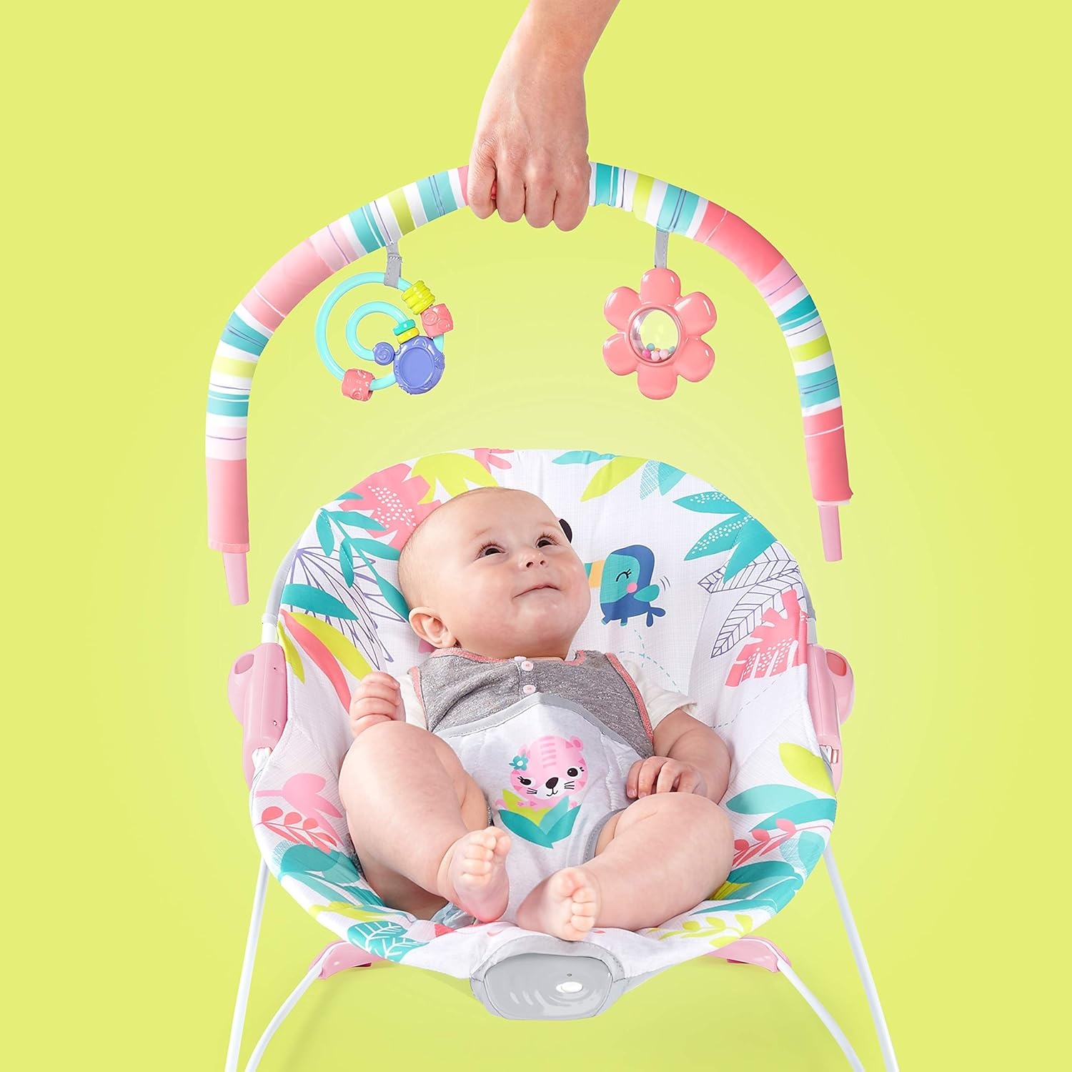 Bright Starts Flamingo Vibes Babywipper met Vibraties en Speelboog