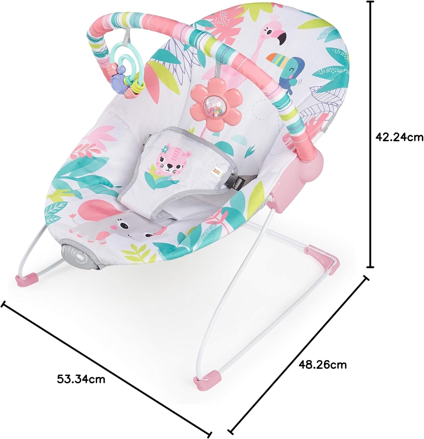 Bright Starts Flamingo Vibes Babywipper met Vibraties en Speelboog