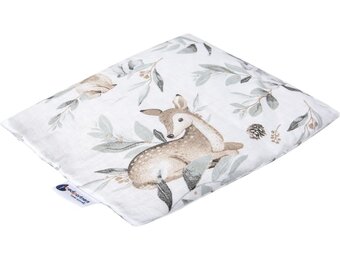 Kersenstenen kussen korrelkussen groot warmtekussen 500g rechthoek 20x25cm eco natuur 100% katoen Medi Partners warmte + koudetherapie massagetherapie (Herten in de bladeren)