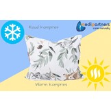 Kersenstenen kussen korrelkussen groot warmtekussen 500g rechthoek 20x25cm eco natuur 100% katoen Medi Partners warmte + koudetherapie massagetherapie (Herten in de bladeren)