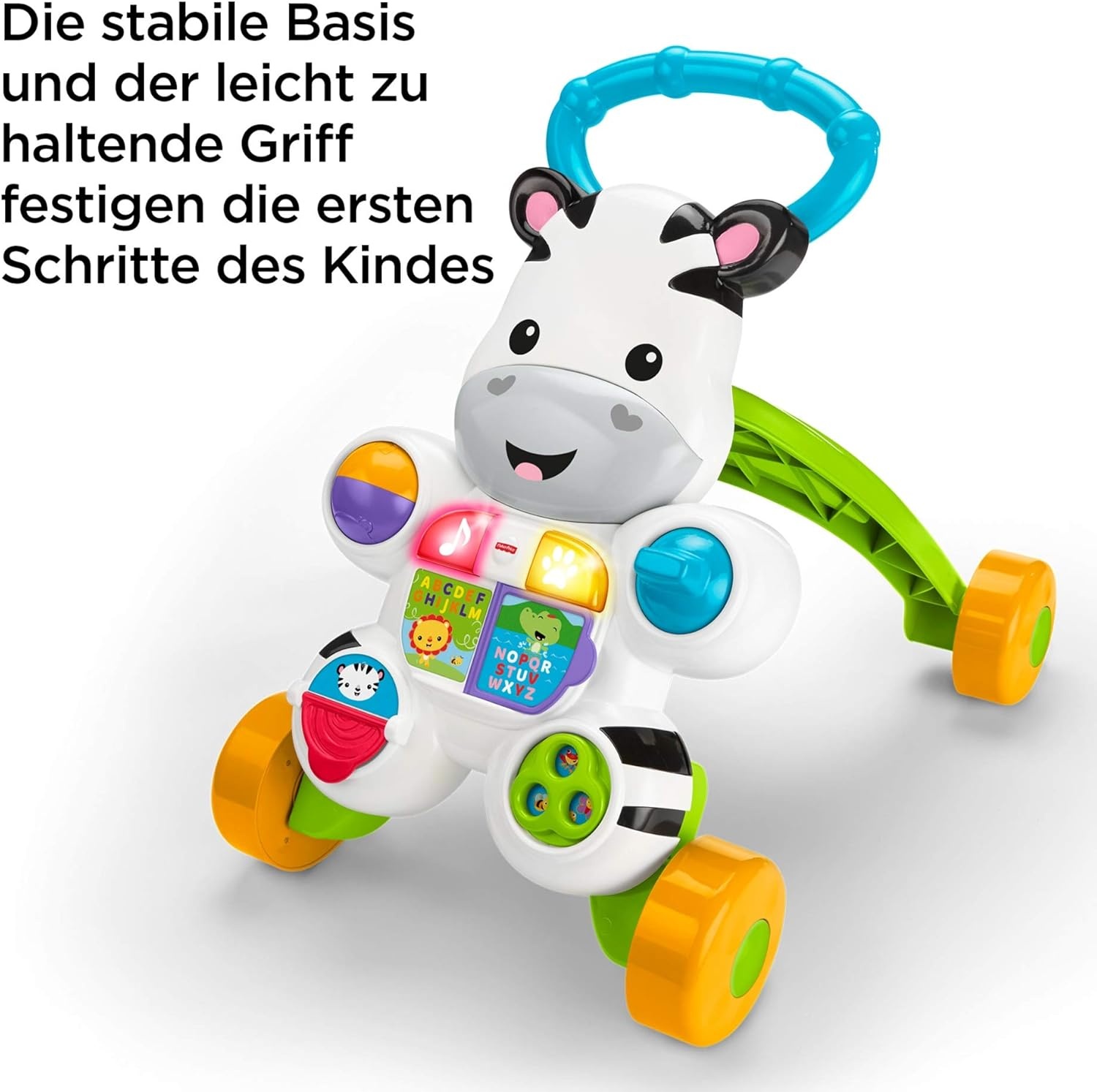 Fisher-Price Leer-Mij Zebra Loopwagen met Muziek en Activiteiten - Vanaf 6 maanden (Duitse Versie)