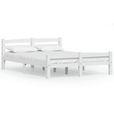 vidaXL Bedframe massief grenenhout wit 120x200 cm