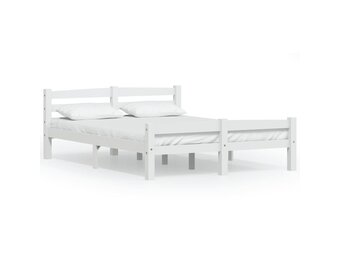 vidaXL Bedframe massief grenenhout wit 120x200 cm